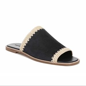 Vince Padmore Slide Sandal in Coastal Black Suede